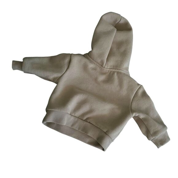 Cozy Cub Brown Daddy’s Mini Neutral Fleece Lined Pullover Hoodie Size 1-3 Months - Picture 2 of 5